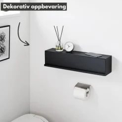 Oppbevaringsboks til vegg sort 60 cm