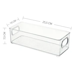 Oppbevaringsboks transparent 25 x 10 cm