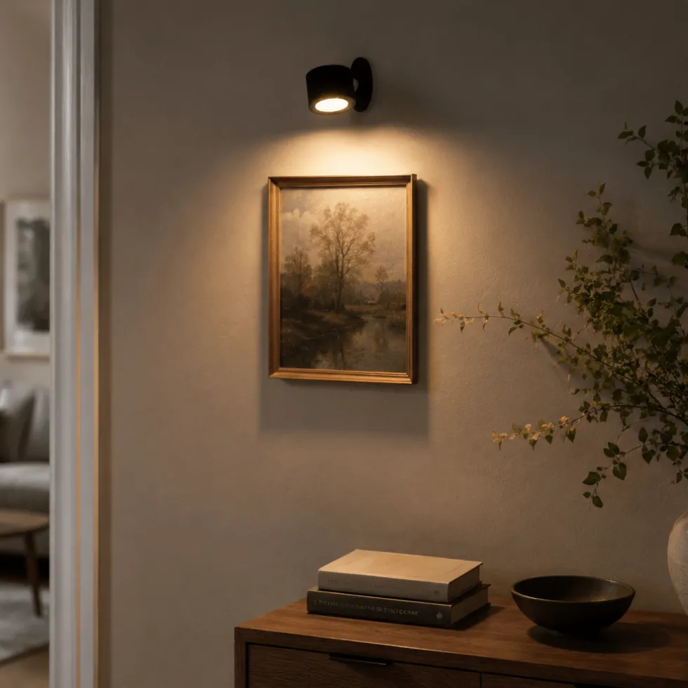 Oppladbar LED-vegglampe sort med touch-dimming 9,2 cm