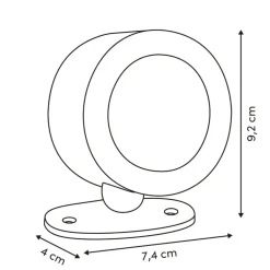 Oppladbar LED-vegglampe sort med touch-dimming 9,2 cm