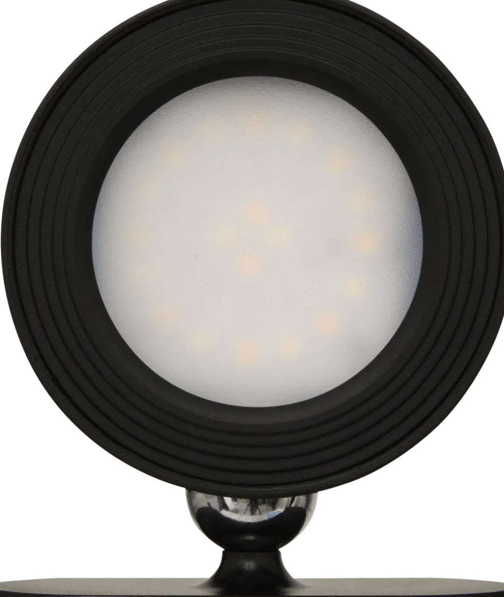 Oppladbar LED-vegglampe sort med touch-dimming 9,2 cm