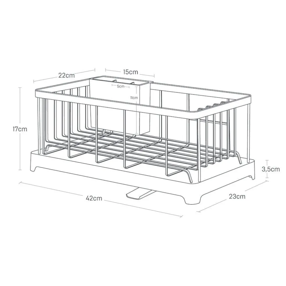 Oppvaskstativ med drypprenne sort