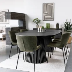 Osaka uttrekkbart spisebord sort eikefiner 120–200 cm