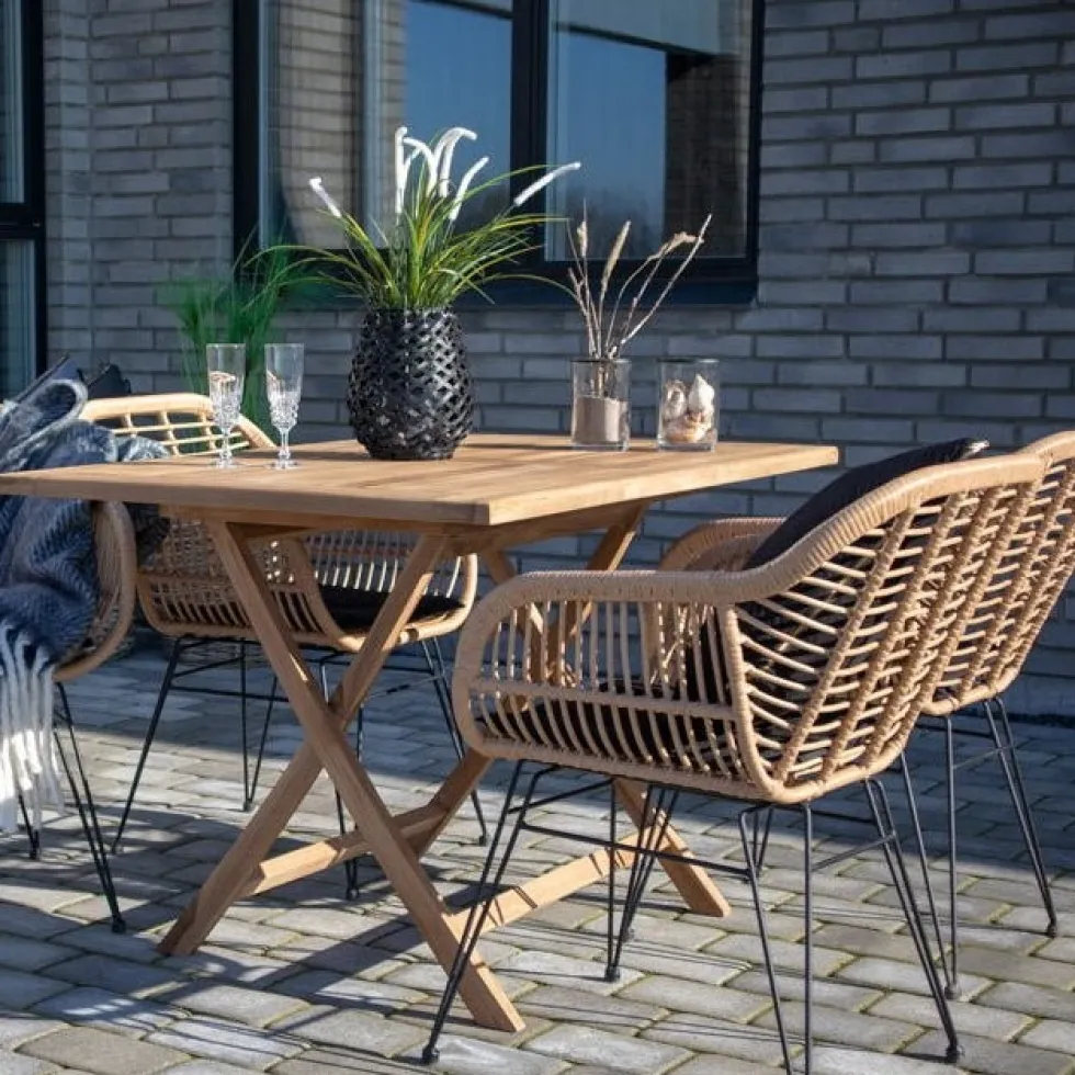 Oviedo spisebord teak natur 120 cm