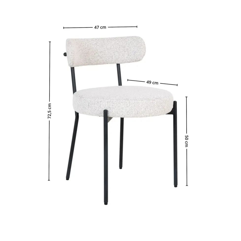 2-pk Badalona spisestol hvit