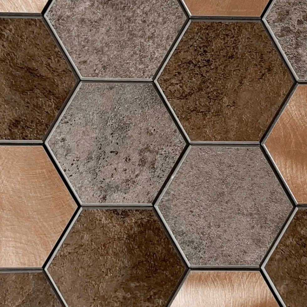 10-pk Bente hexagon selvklebende veggfliser