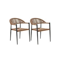2-pk Canari hagestol natur/sort