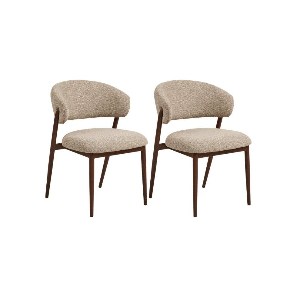 2-pk Cavi spisestol sand/valnøttfarget