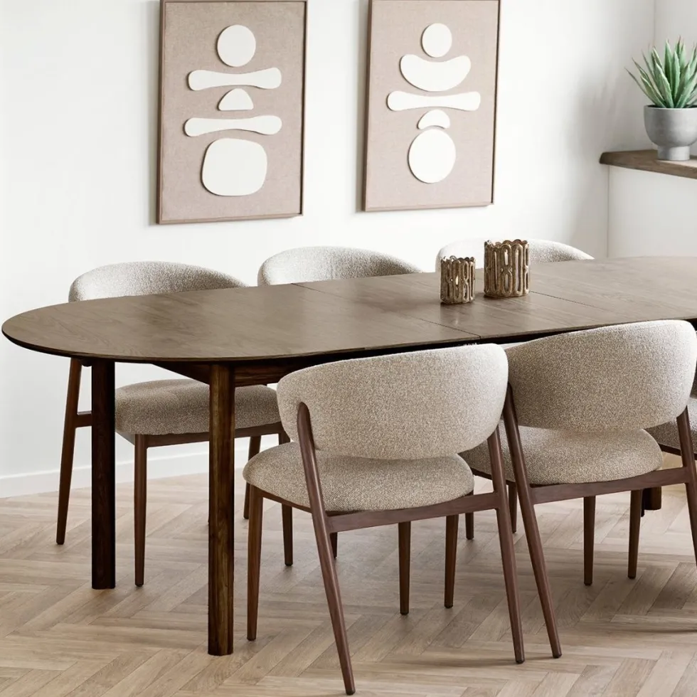2-pk Cavi spisestol sand/valnøttfarget
