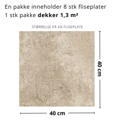 8-pk Charleston selvklebende fliser