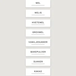 8-pk Etiketter tørrvarer, baking