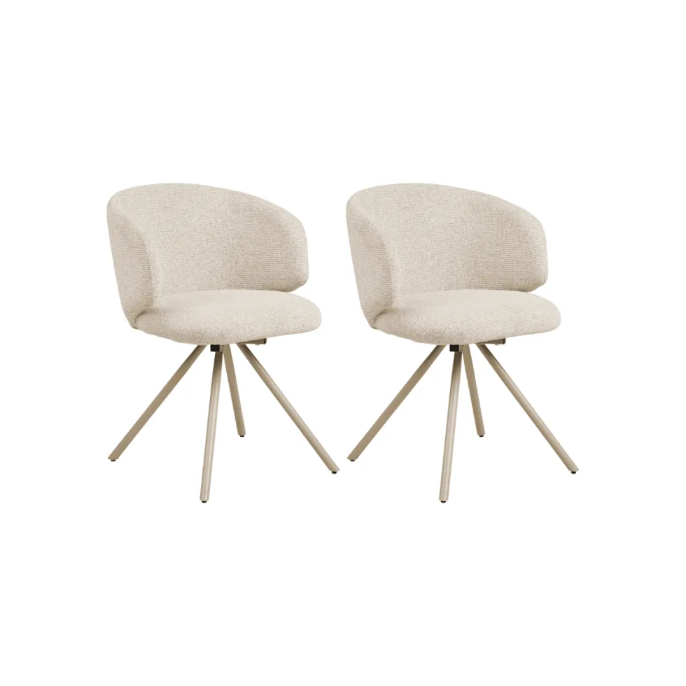 2-pk Fulham dreibar spisestol sand