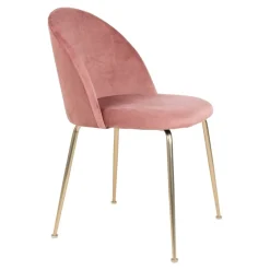 2-pk Geneve velvet rosa/messing spisestol