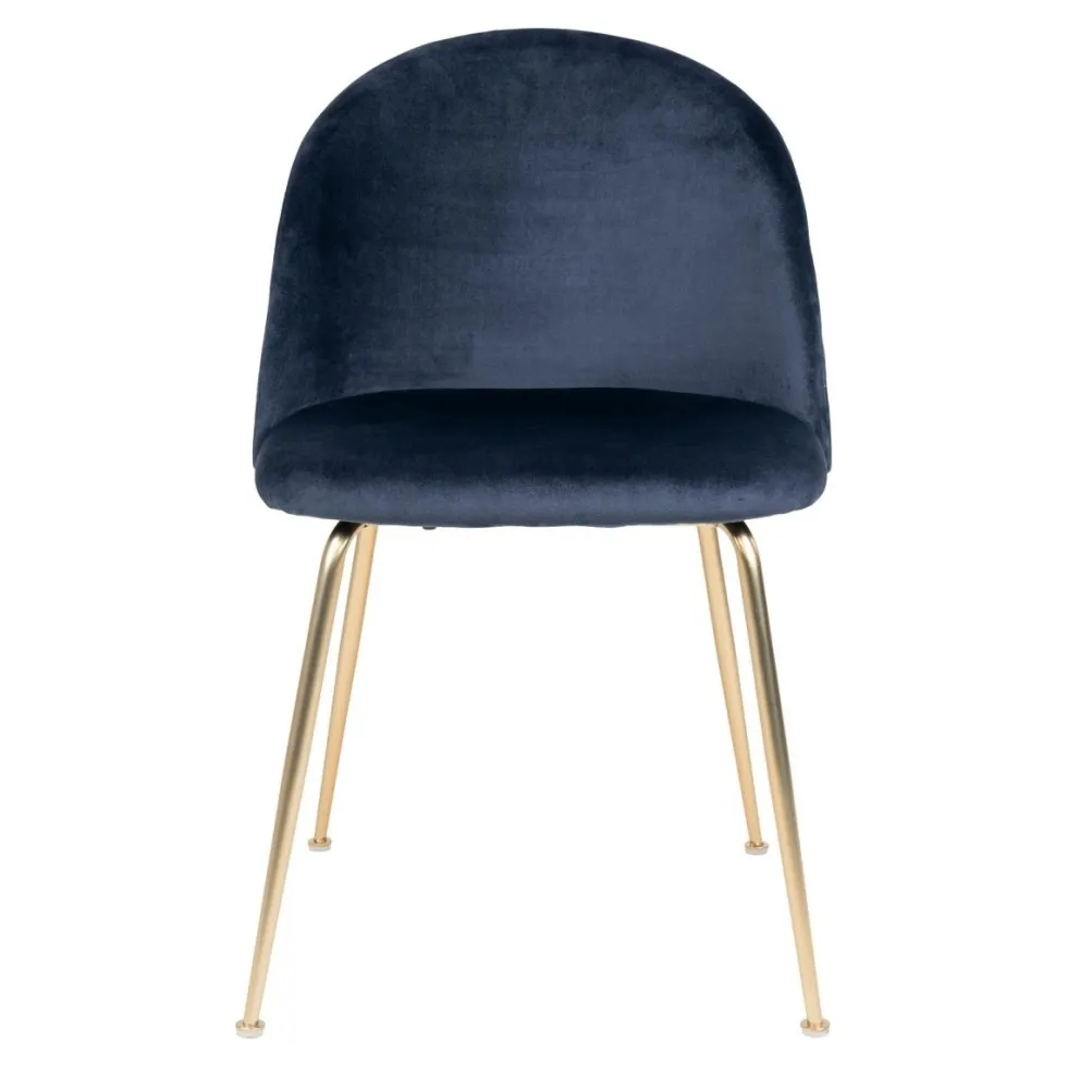 2-pk Geneve velvet spisestol blå