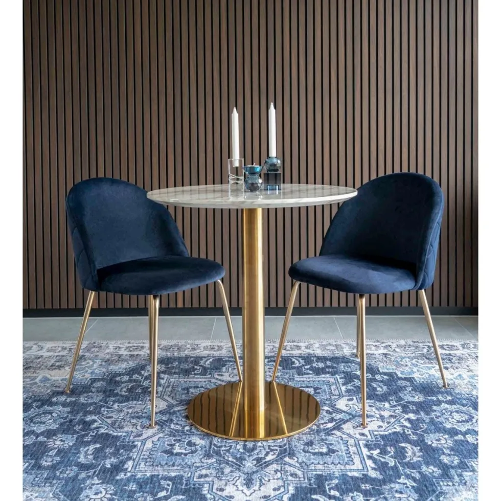 2-pk Geneve velvet spisestol blå