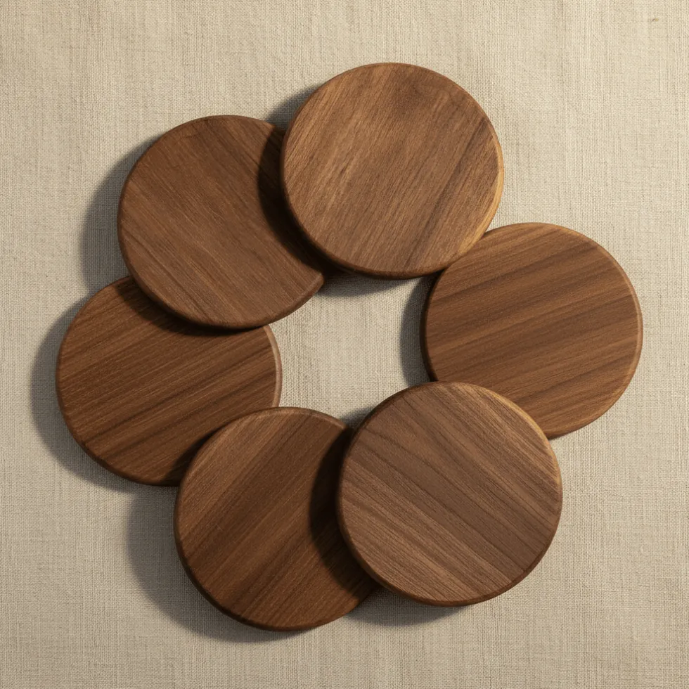 6-pk Glassbrikker i akasie 10 cm