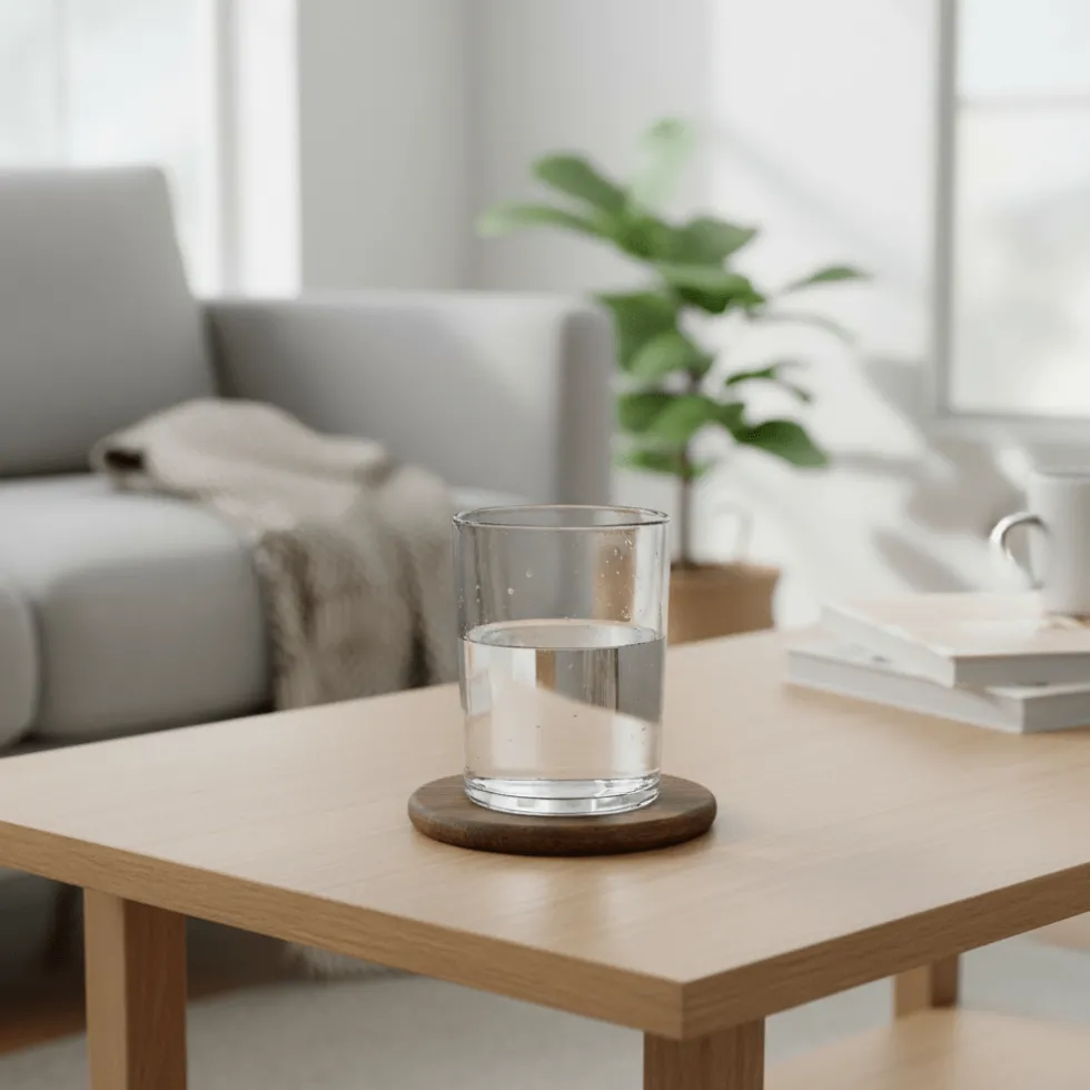 6-pk Glassbrikker i akasie 10 cm
