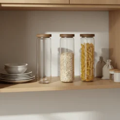 3-pk glasskrukke akasie 1,5 liter