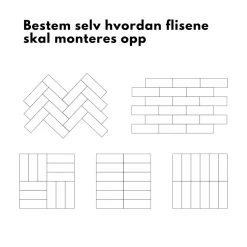 24-pk Hailey grå selvklebende veggfliser