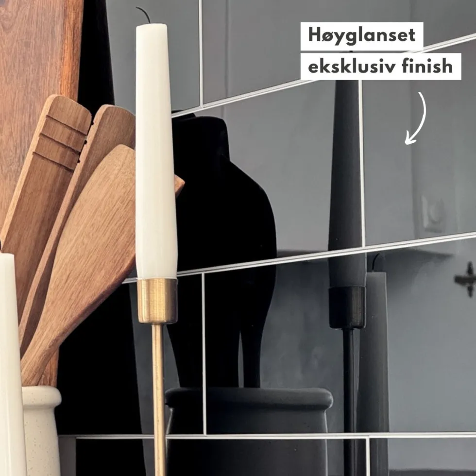 24-pk Hailey sort selvklebende veggfliser