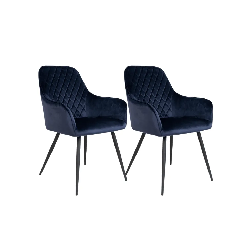 2-pk Harbo spisestol blå velur