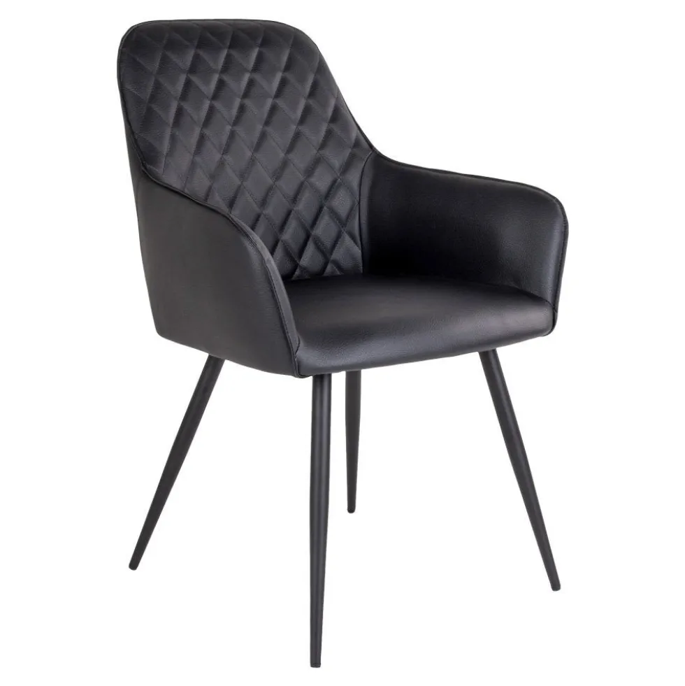 2-pk Harbo spisestol sort PU-skinn