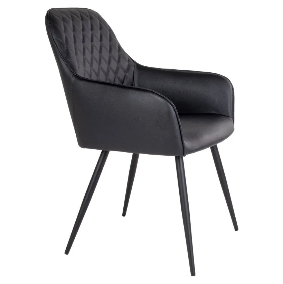 2-pk Harbo spisestol sort PU-skinn