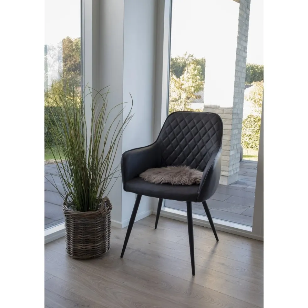 2-pk Harbo spisestol sort PU-skinn