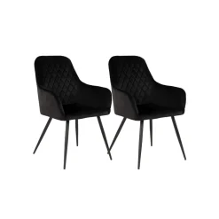 2-pk Harbo spisestol sort velur
