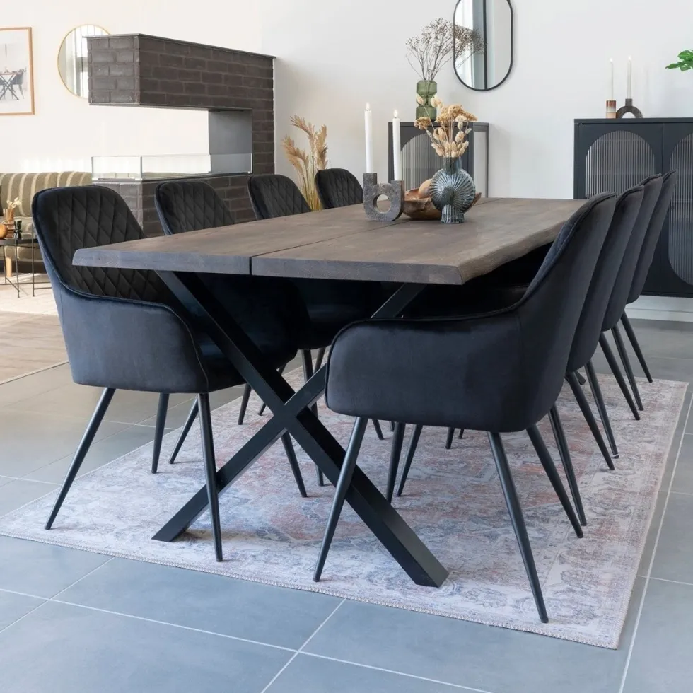 2-pk Harbo spisestol sort velur
