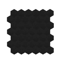 10-pk Hexagon sort matt selvklebende veggfliser