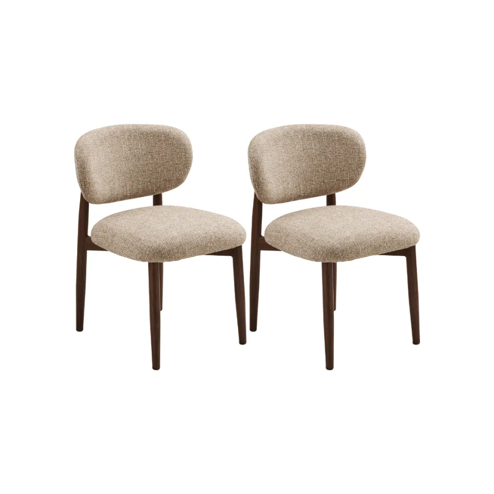 2-pk Isola spisestol lys brun/mørk brun