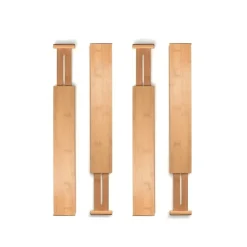 4-pk Justerbar skuffedeler, bambus