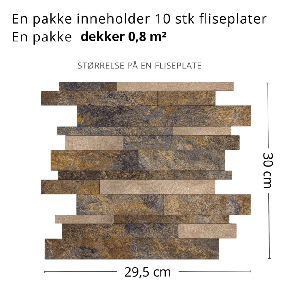 10-pk Karoline selvklebende veggfliser