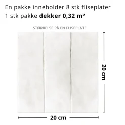 8-pk Katja lys grå selvklebende fliser