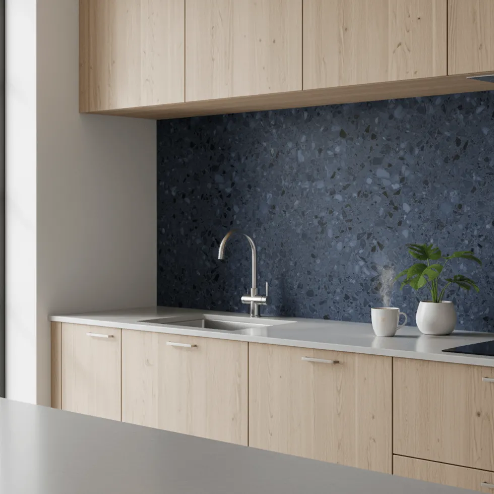 8-pk Lisboa terrazzo blå selvklebende fliser