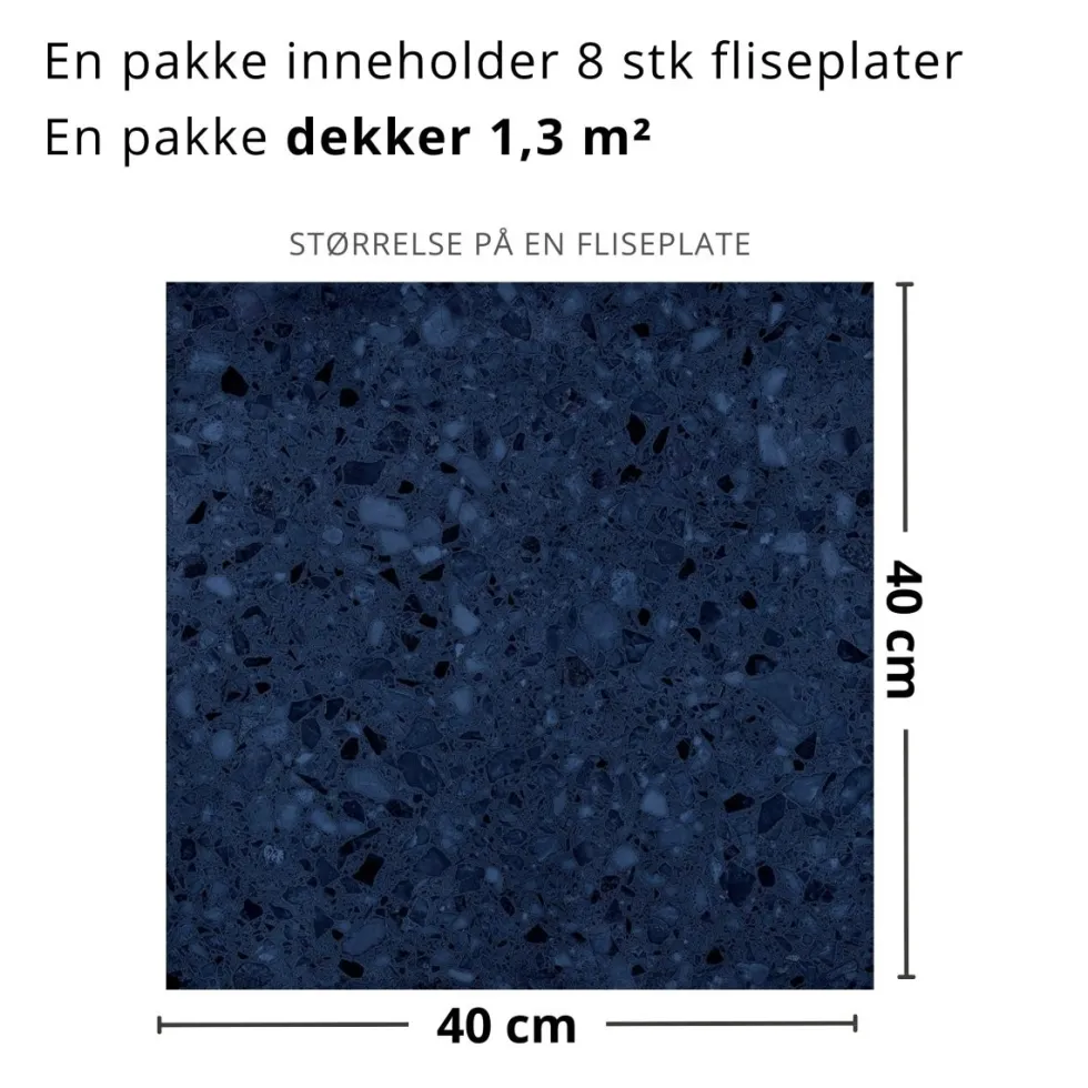 8-pk Lisboa terrazzo blå selvklebende fliser