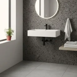 8-pk Lisboa Terrazzo mørkegrå selvklebende fliser