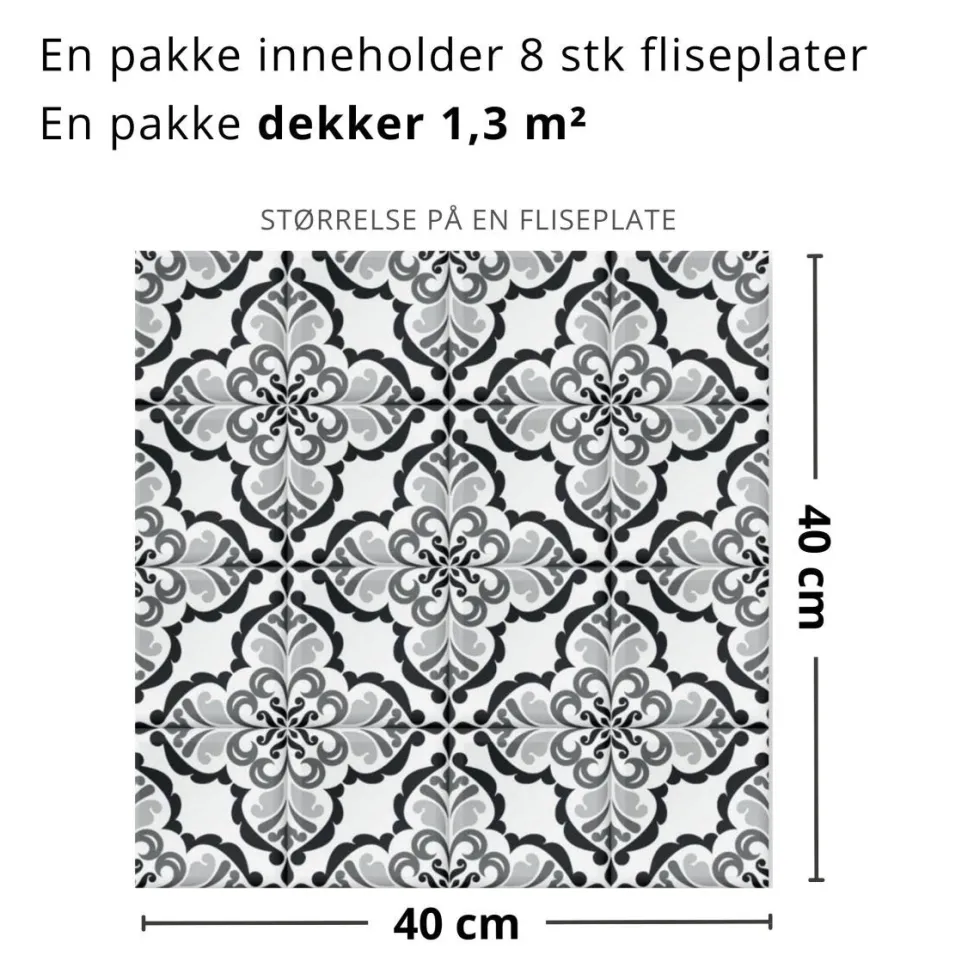 8-pk Lisbonne selvklebende fliser