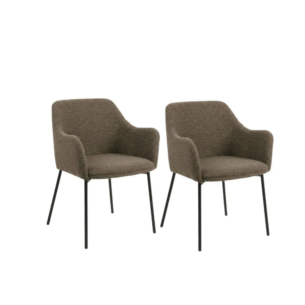 2-pk Melilla spisestol brun