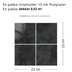 10-pk Melina antrasitt selvklebende veggfliser