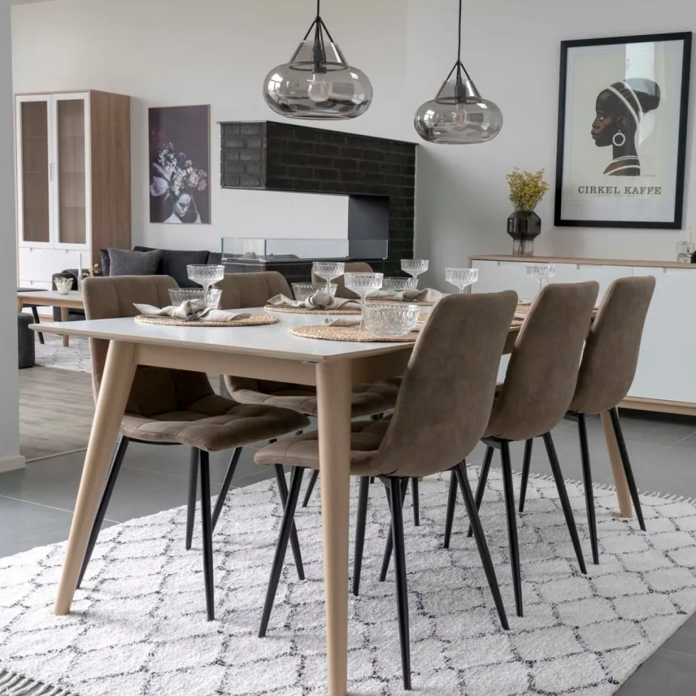 2-pk Middelfart spisestol lys brun