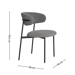 2-pk Mira lysegrå spisestol