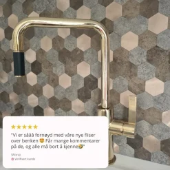 10-pk Mocca hexagon selvklebende veggfliser