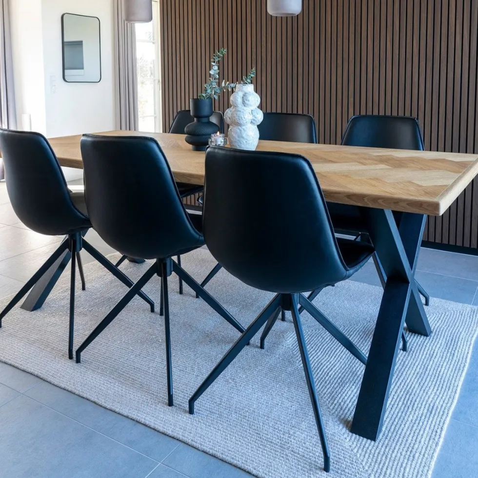 2-pk Monaco dreibar spisestol sort