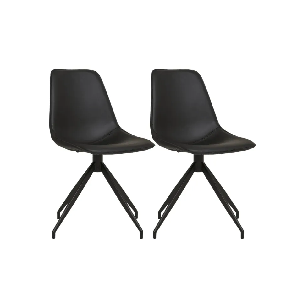 2-pk Monaco dreibar spisestol sort