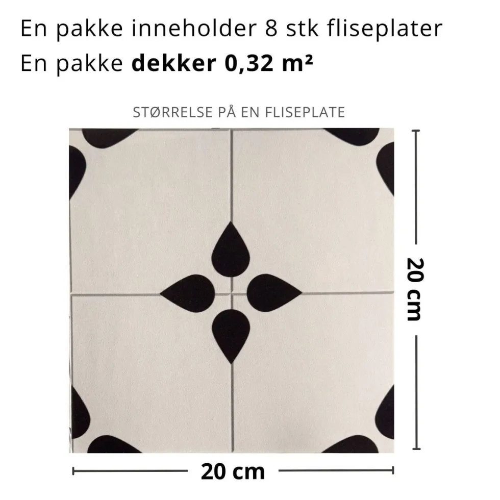 8-pk Natalie selvklebende fliser