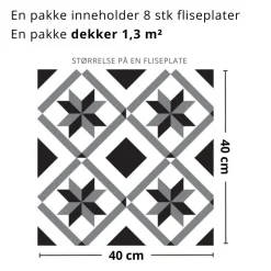 8-pk Oslo selvklebende fliser