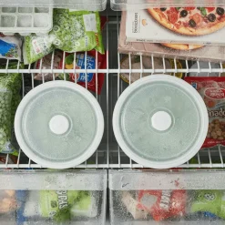 2-pk Porselenskål med lokk og ventil grønn