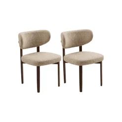 2-pk Recco spisestol lys brun/mørk brun